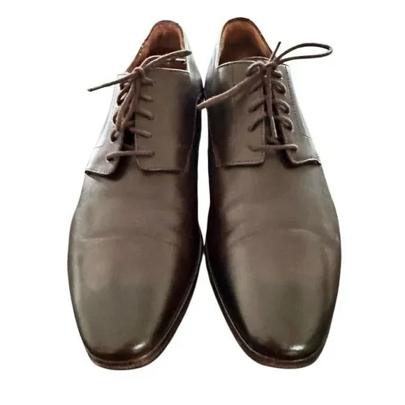 Wolf & Sheppard Brown Leather plain Toe Dress Shoes. Size 10.5 display picture 2